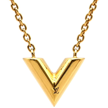 ルイヴィトン LOUIS VUITTON エッセンシャル V M61083 ゴールド GP ネックレス LVサークル