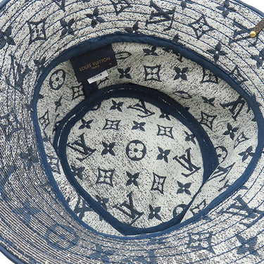 ルイヴィトン LOUIS VUITTON ボブ デニム ハット M77436 ブルー ナイロン コットン アクリル 14038 ハット ゴールド金具 青 帽子
