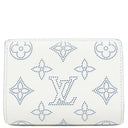 ルイヴィトン LOUIS VUITTON ポルトフォイユ クレア M11749 ホワイト×ブルー モノグラムマヒナ 二つ折り財布 シルバー金具 白 水色