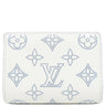 ルイヴィトン LOUIS VUITTON ポルトフォイユ クレア M11749 ホワイト×ブルー モノグラムマヒナ 二つ折り財布 シルバー金具 白 水色