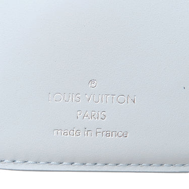 ルイヴィトン LOUIS VUITTON ポルトフォイユ クレア M11749 ホワイト×ブルー モノグラムマヒナ 二つ折り財布 シルバー金具 白 水色