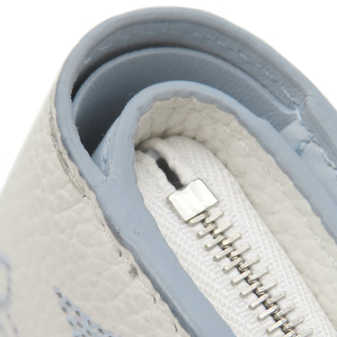 ルイヴィトン LOUIS VUITTON ポルトフォイユ クレア M11749 ホワイト×ブルー モノグラムマヒナ 二つ折り財布 シルバー金具 白 水色