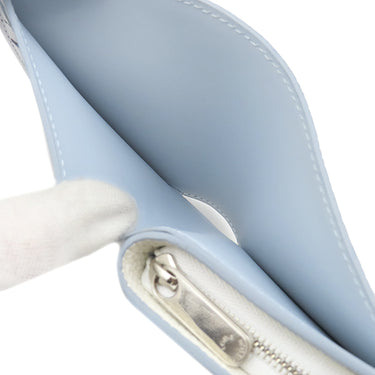 ルイヴィトン LOUIS VUITTON ポルトフォイユ クレア M11749 ホワイト×ブルー モノグラムマヒナ 二つ折り財布 シルバー金具 白 水色