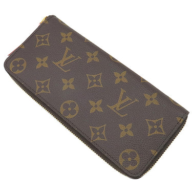 ルイヴィトン LOUIS VUITTON ポルトフォイユ クレマンス M61298 ローズバレリーヌ モノグラムキャンバス 長財布 ゴールド金具 茶 ラウンドファスナー
