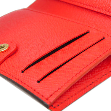 ルイヴィトン LOUIS VUITTON ポルトフォイユ リサ M11380 グレナード モノグラムキャンバス 二つ折り財布 ゴールド金具 茶 赤 コンパクト