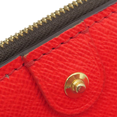 ルイヴィトン LOUIS VUITTON ポルトフォイユ リサ M11380 グレナード モノグラムキャンバス 二つ折り財布 ゴールド金具 茶 赤 コンパクト