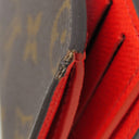 ルイヴィトン LOUIS VUITTON ポルトフォイユ リサ M11380 グレナード モノグラムキャンバス 二つ折り財布 ゴールド金具 茶 赤 コンパクト