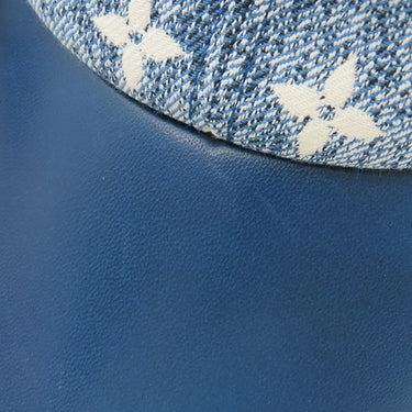 ルイヴィトン LOUIS VUITTON モノグラム ジャカード デニム M77437 ブルー ナイロン コットン レザー キャップ ゴールド金具