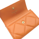 シャネル CHANEL マトラッセ カードホルダー オレンジ ラムスキン カードケース ゴールド金具 ココマーク コインケース 小銭入れ