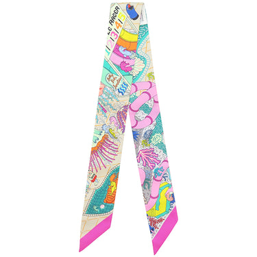 エルメス HERMES ツイリー グリーン×イエロー×マルチカラー シルク スカーフ 【SPLASH PARK/スプラッシュパーク】