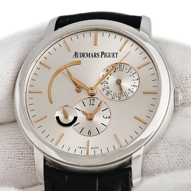 腕時計 オーデマピゲ AUDEMARS PIGUET ジュール オーデマ デュアルタイム 26380BC.OO.D002CR.01 自動巻き メンズ OH済 K18WG無垢 シルバー