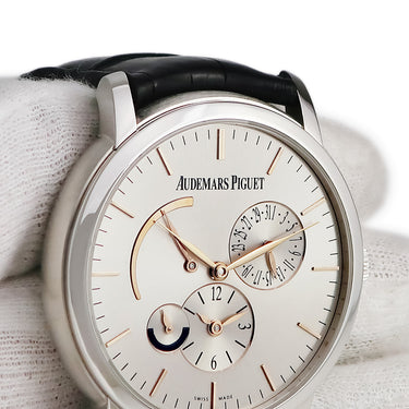 腕時計 オーデマピゲ AUDEMARS PIGUET ジュール オーデマ デュアルタイム 26380BC.OO.D002CR.01 自動巻き メンズ OH済 K18WG無垢 シルバー