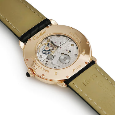 腕時計 カルティエ Cartier ロンド ルイ カルティエ W1538051 手巻き メンズ OH済 K18PG無垢 ローマン ギヨシェ 青針