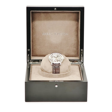 腕時計 ハリーウィンストン Harry Winston ミッドナイト スケルトン MIDAHM42WW001 自動巻き メンズ OH済 K18WG無垢 シースルー