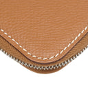 エルメス HERMES アザップ シルクイン ミニ コインケース ゴールド ヴォーエプソン コインケース シルバー金具 茶 ラウンドファスナー