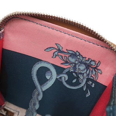 エルメス HERMES アザップ シルクイン ミニ コインケース ゴールド ヴォーエプソン コインケース シルバー金具 茶 ラウンドファスナー