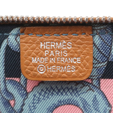 エルメス HERMES アザップ シルクイン ミニ コインケース ゴールド ヴォーエプソン コインケース シルバー金具 茶 ラウンドファスナー
