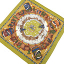 エルメス HERMES カレ140 カレジェアン グリーン×ベージュ×マルチカラー カシミヤ シルク ストール 【 PRIERES AU VENT / 風の中の祈り】