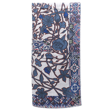 エルメス HERMES カレ140 カレジェアン グリス×ブルー×アカジュ― カシミヤ シルク ストール 新品 未使用 【LE JAGUAR ET LE COLIB/ジャガーとハチドリのデザイン】