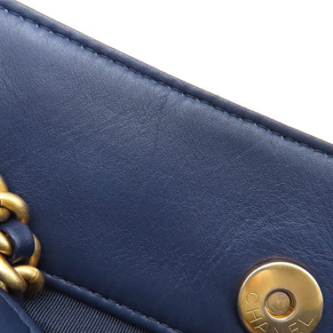 シャネル CHANEL マトラッセ スモール ショッピングバッグ ネイビー カーフレザー トートバッグ ゴールド金具 紺 チェーンショルダー ココマーク