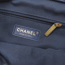 シャネル CHANEL マトラッセ スモール ショッピングバッグ ネイビー カーフレザー トートバッグ ゴールド金具 紺 チェーンショルダー ココマーク
