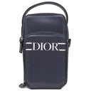 クリスチャン・ディオール Christian Dior マイクロ ポーチ 2ESCA326VLM_36BU ネイビー キャンバス レザー 2WAYバッグ シルバー金具 紺 クロスボディ