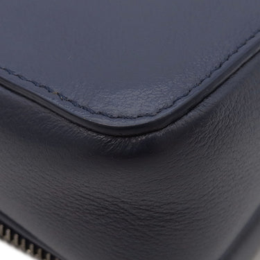 クリスチャン・ディオール Christian Dior マイクロ ポーチ 2ESCA326VLM_36BU ネイビー キャンバス レザー 2WAYバッグ シルバー金具 紺 クロスボディ