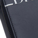 クリスチャン・ディオール Christian Dior マイクロ ポーチ 2ESCA326VLM_36BU ネイビー キャンバス レザー 2WAYバッグ シルバー金具 紺 クロスボディ