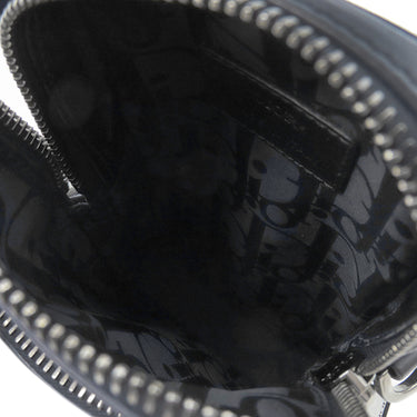 クリスチャン・ディオール Christian Dior マイクロ ポーチ 2ESCA326VLM_36BU ネイビー キャンバス レザー 2WAYバッグ シルバー金具 紺 クロスボディ