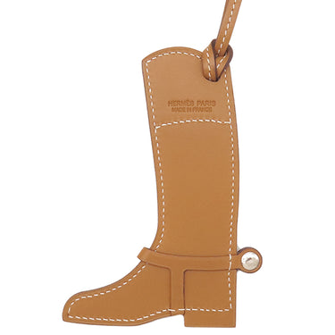 エルメス HERMES パドック ボット ブーツ ナチュラルサブレ×オレンジ ヴォースイフト バトラー バッグチャーム シルバー金具 茶 オレンジ