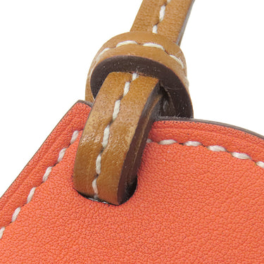 エルメス HERMES パドック ボット ブーツ ナチュラルサブレ×オレンジ ヴォースイフト バトラー バッグチャーム シルバー金具 茶 オレンジ