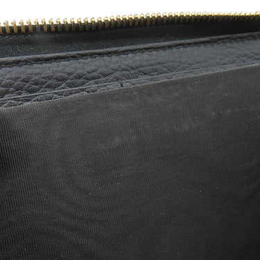 グッチ GUCCI プチマーモント ジップアラウンドウォレット 456117 ブラック レザー 長財布 ゴールド金具 黒 ラウンドファスナー ダブルG