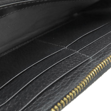 グッチ GUCCI プチマーモント ジップアラウンドウォレット 456117 ブラック レザー 長財布 ゴールド金具 黒 ラウンドファスナー ダブルG