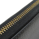 グッチ GUCCI プチマーモント ジップアラウンドウォレット 456117 ブラック レザー 長財布 ゴールド金具 黒 ラウンドファスナー ダブルG