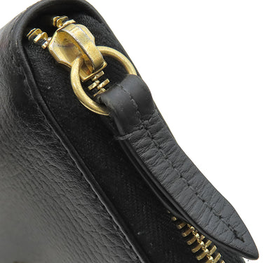 グッチ GUCCI プチマーモント ジップアラウンドウォレット 456117 ブラック レザー 長財布 ゴールド金具 黒 ラウンドファスナー ダブルG