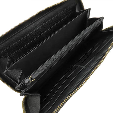 グッチ GUCCI プチマーモント ジップアラウンドウォレット 456117 ブラック レザー 長財布 ゴールド金具 黒 ラウンドファスナー ダブルG