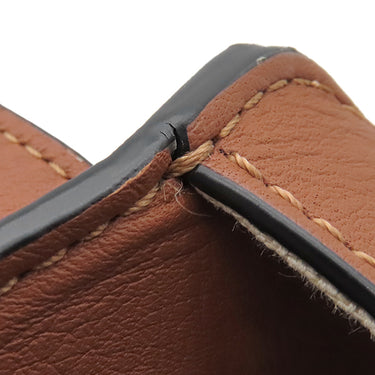 ロエベ LOEWE ハンモックバッグ スモール エクリュ×タン レザー ジャガードコットン 2WAYバッグ ゴールド金具 茶 白 ハンドバッグ ショルダー アナグラム ジャガード