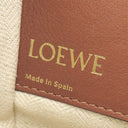 ロエベ LOEWE ハンモックバッグ スモール エクリュ×タン レザー ジャガードコットン 2WAYバッグ ゴールド金具 茶 白 ハンドバッグ ショルダー アナグラム ジャガード