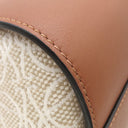 ロエベ LOEWE ハンモックバッグ スモール エクリュ×タン レザー ジャガードコットン 2WAYバッグ ゴールド金具 茶 白 ハンドバッグ ショルダー アナグラム ジャガード