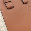 ロエベ LOEWE ハンモックバッグ スモール エクリュ×タン レザー ジャガードコットン 2WAYバッグ ゴールド金具 茶 白 ハンドバッグ ショルダー アナグラム ジャガード