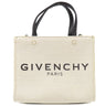 ジバンシイ GIVENCHY G-Tote ミニ キャンバス トートバッグ ベージュ×ブラック コットン レザー 2WAYバッグ ゴールド金具 白 黒 ショルダー