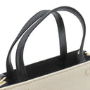 ジバンシイ GIVENCHY G-Tote ミニ キャンバス トートバッグ ベージュ×ブラック コットン レザー 2WAYバッグ ゴールド金具 白 黒 ショルダー