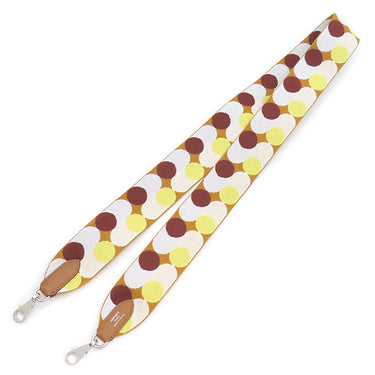 エルメス HERMES バンドリエール フリッパーボール ルージュセリエナタ×キャラメル×ジョーヌプッサン×ゴールド スイフト トワルコットン ショルダーストラップ シルバー金具 ブラウン系