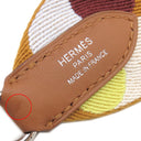 エルメス HERMES バンドリエール フリッパーボール ルージュセリエナタ×キャラメル×ジョーヌプッサン×ゴールド スイフト トワルコットン ショルダーストラップ シルバー金具 ブラウン系
