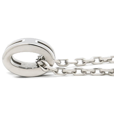 エルメス HERMES ポップアッシュ ミニ ペンダント ブラックXシルバー メタル ラッカー ネックレス シルバー金具 Hモチーフ