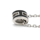 エルメス HERMES ポップアッシュ ミニ ペンダント ブラックXシルバー メタル ラッカー ネックレス シルバー金具 Hモチーフ