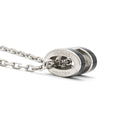 エルメス HERMES ポップアッシュ ミニ ペンダント ブラックXシルバー メタル ラッカー ネックレス シルバー金具 Hモチーフ