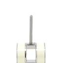 エルメス HERMES ポップアッシュ Hピアス ホワイトXシルバー メタル エナメル ピアス H型 白