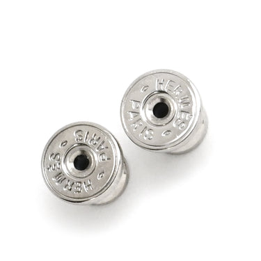 エルメス HERMES ポップアッシュ Hピアス ホワイトXシルバー メタル エナメル ピアス H型 白