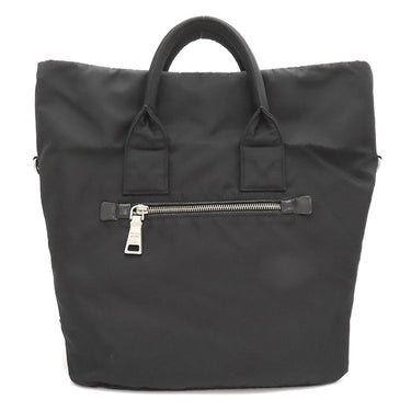 プラダ PRADA 迷彩柄 リバーシブル 三角ロゴ BR4521 カーキ×ブラック ナイロン 2WAYバッグ シルバー金具 黒 緑 カモフラ柄 トート